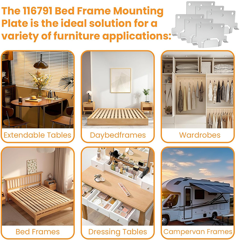 Furniture Hardware Ikea - 6pcs Midbeam Bed Monunting Brackets With