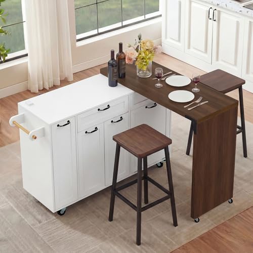 White Rolling Kitchen Island W - Soft Close Hinge ulasan dan harga