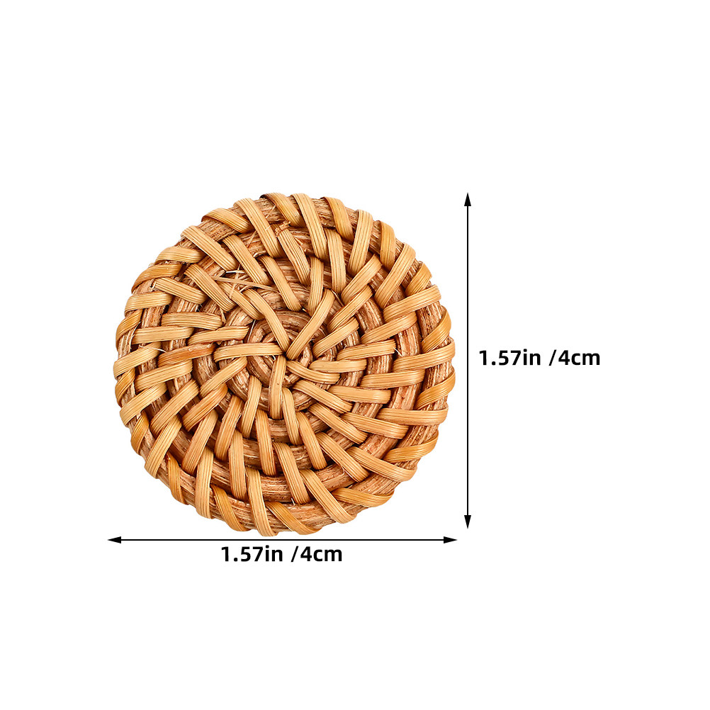 6Pcs Round Wood Woven Knobs Bo - Cabinet Knob Round ulasan dan harga