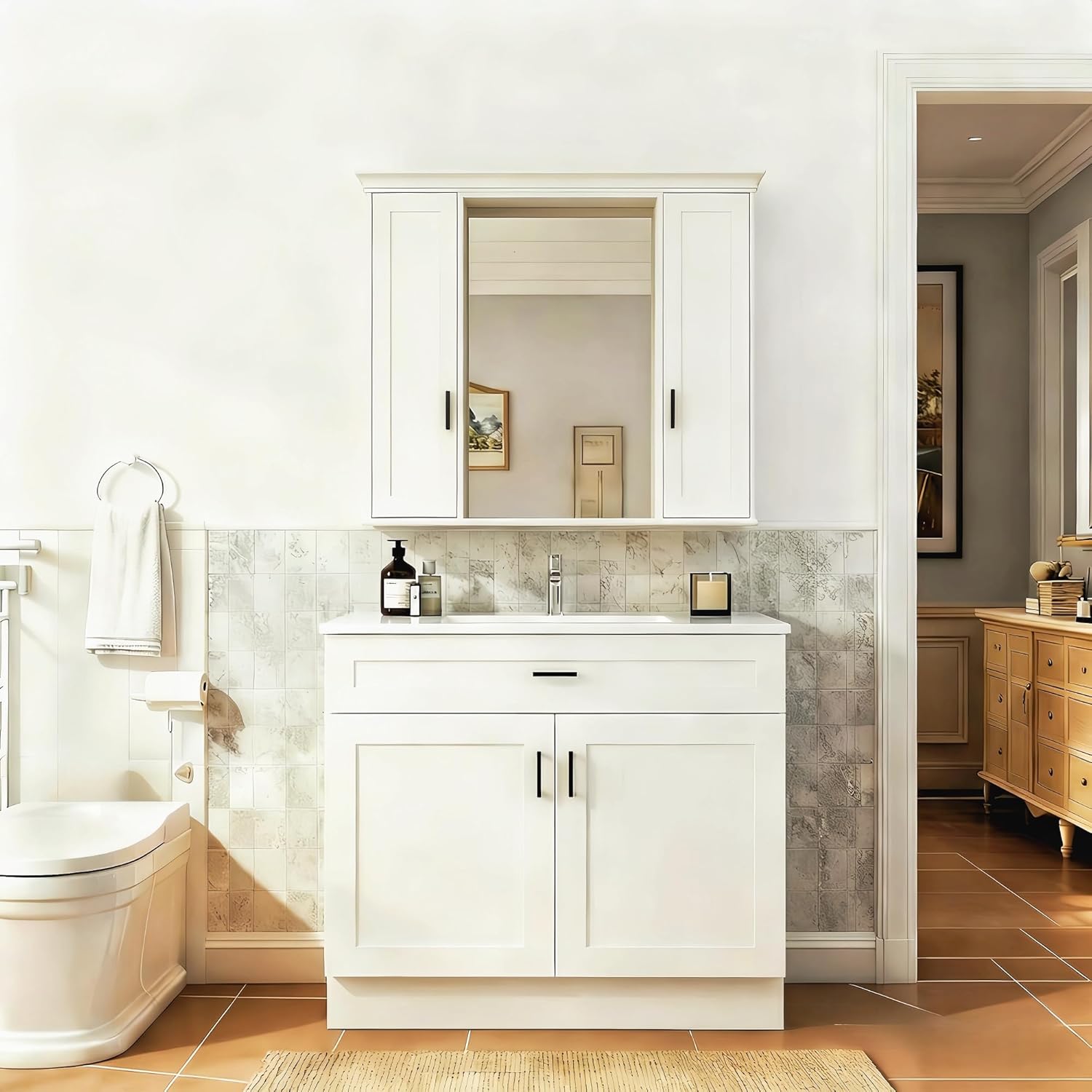 36 Inch Bathroom Vanity with S - Soft Close Hinge ulasan dan harga