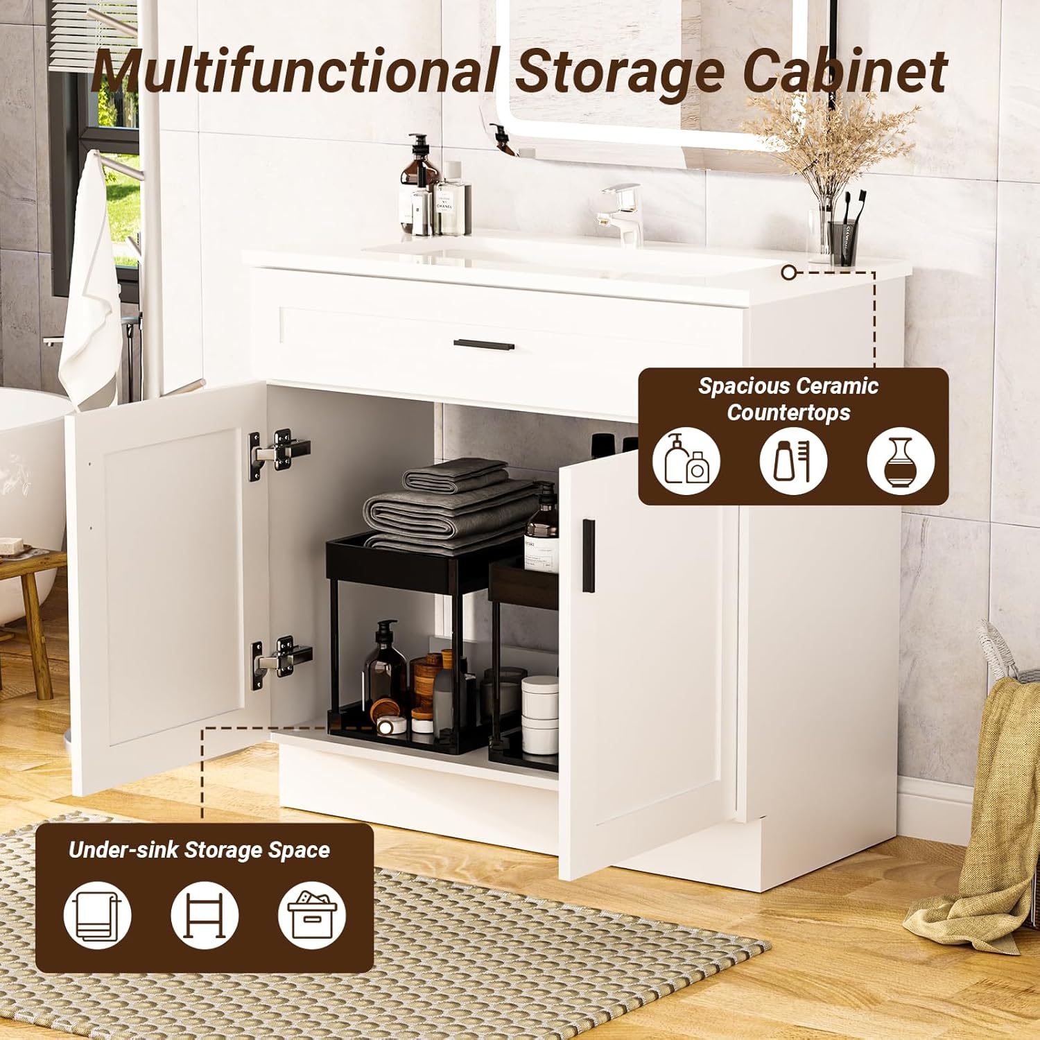 36 Inch Bathroom Vanity with S - Soft Close Hinge ulasan dan harga